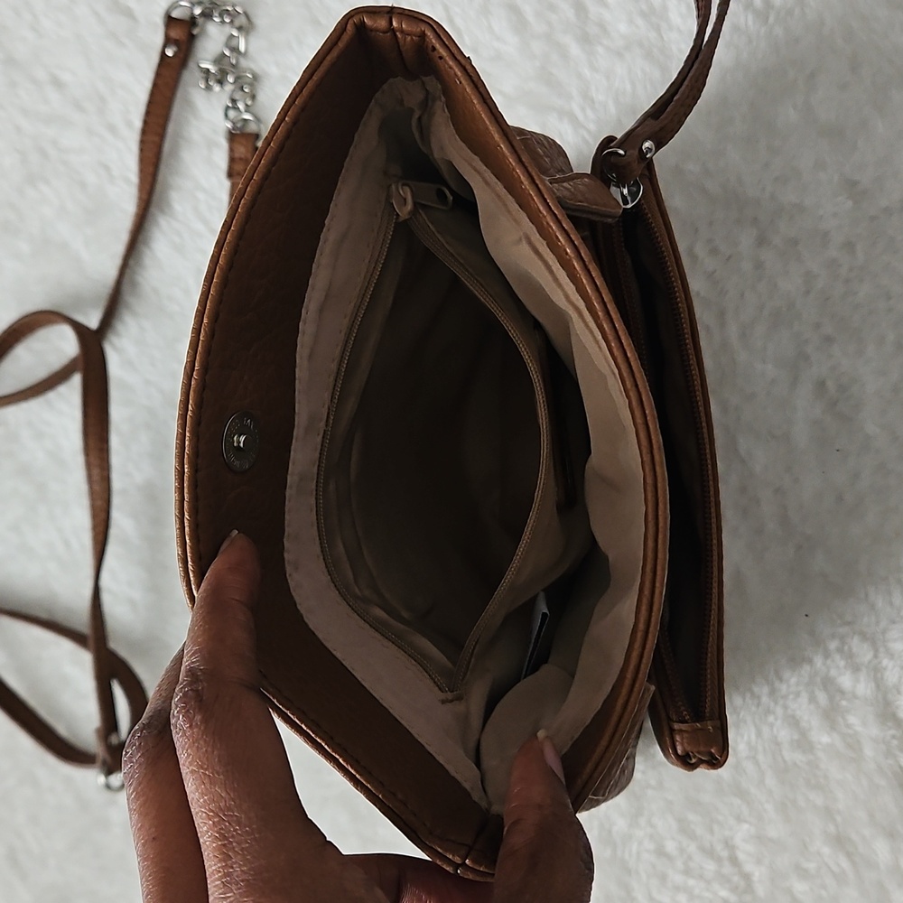 Nine West Crossbody Purse Convertible Wristlet Bag Brown Detachable Strap - Picture 9 of 12